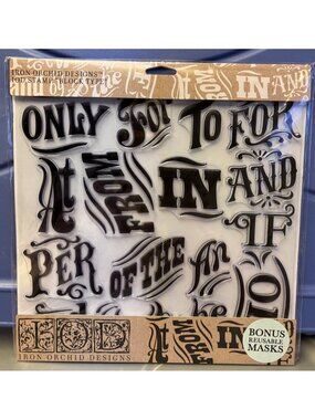 Iron Orchid Design IOD Stamp Block Type Brand New in Package